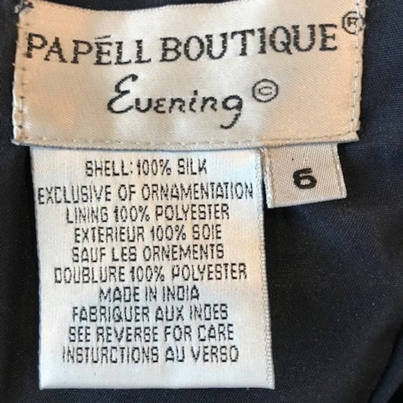 Papell Boutique Silk Beaded Evening Dress - Picture 4 of 4